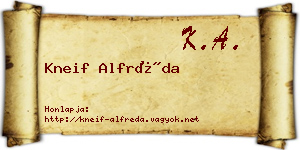 Kneif Alfréda névjegykártya